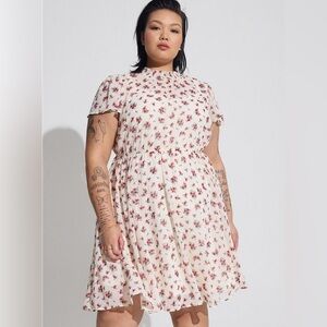 Torrid ditzy floral midi length garden party dress